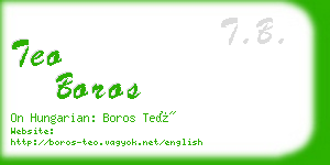 teo boros business card